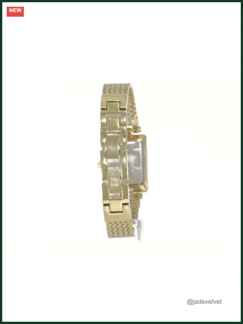 Anne Klein Gold-Tone Mesh Bracelet Watch with Roman Numerals